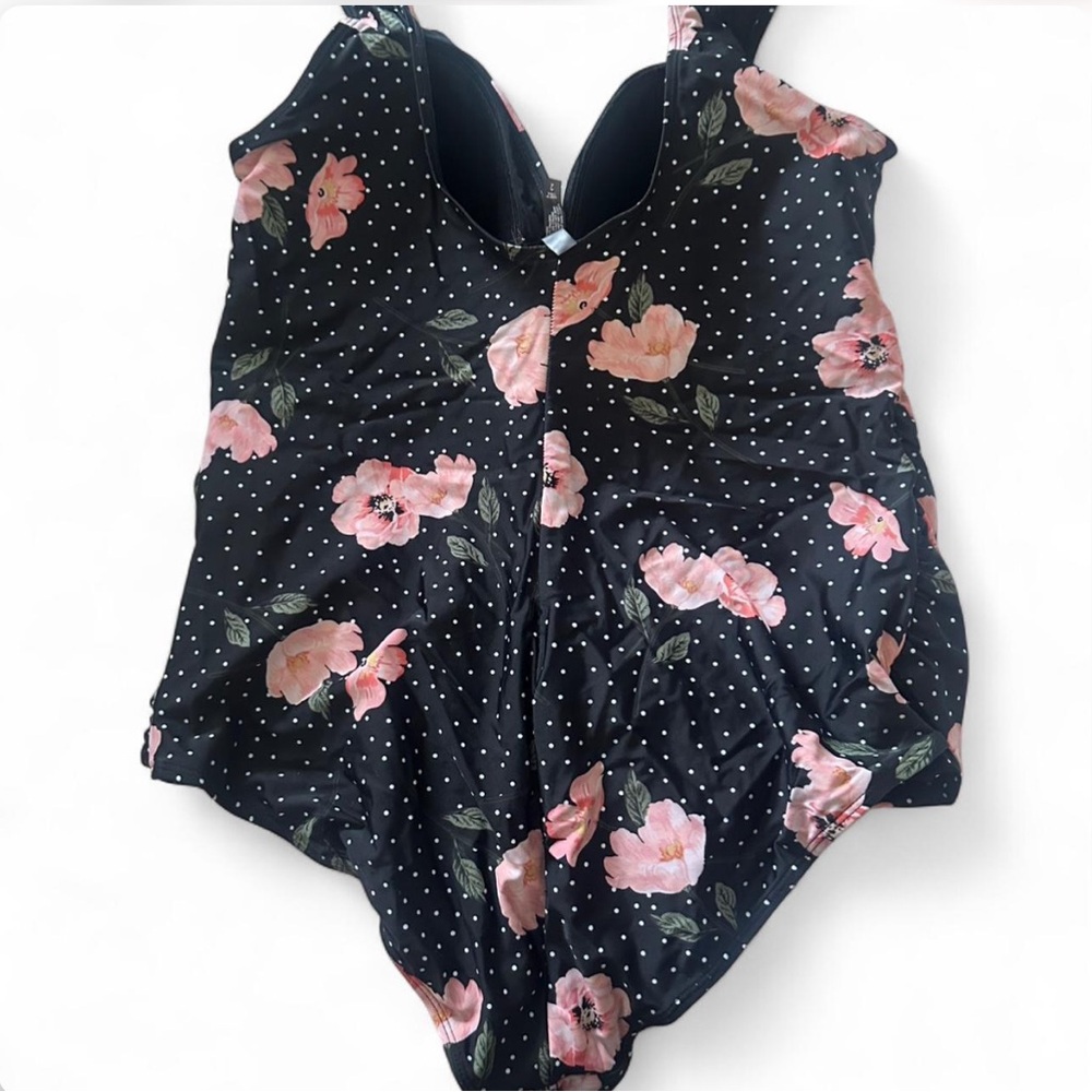 Torrid Black and Pink Floral One Piece - Picture 4 of 5